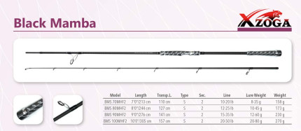 Štap za ribolov: Xzoga Black Mamba BMS 90MHF2